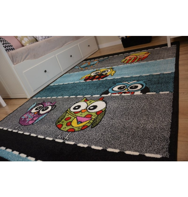 Detský koberec Kids Owls sivý C426