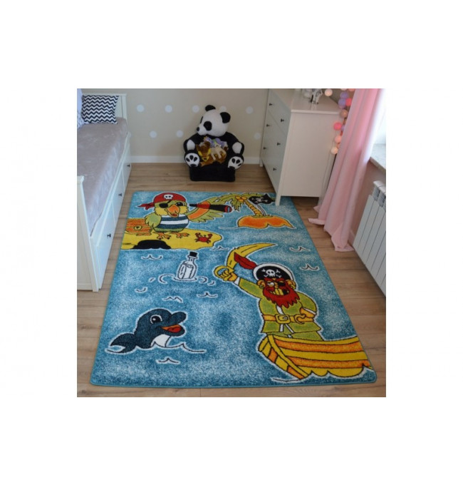 Detský koberec Kids Piráti modrý C416