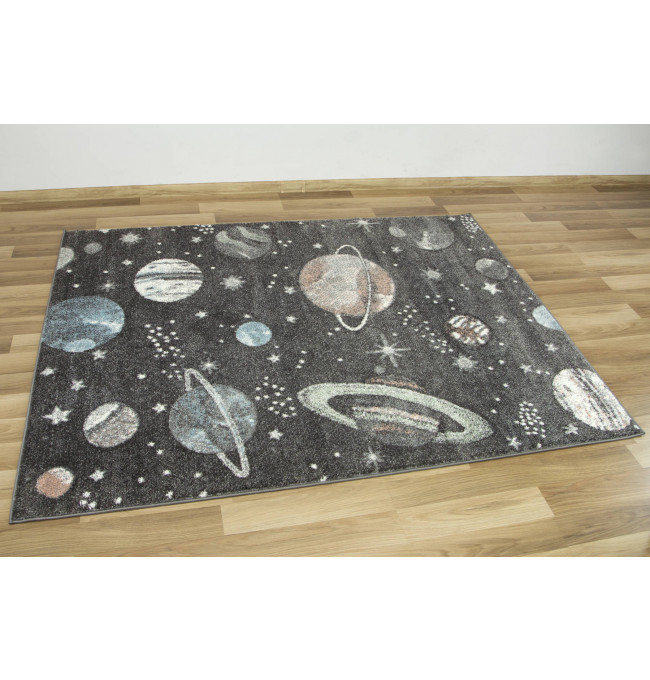 Dětský koberec Lima C288A Planety šedý / krémový