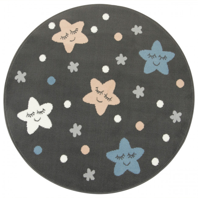 Dětský koberec Luna Kids 534452/95811 Noční hvězdičky, šedý / modrý