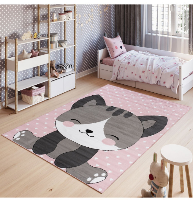 Detský koberec PINKY DE90A Cat ružový