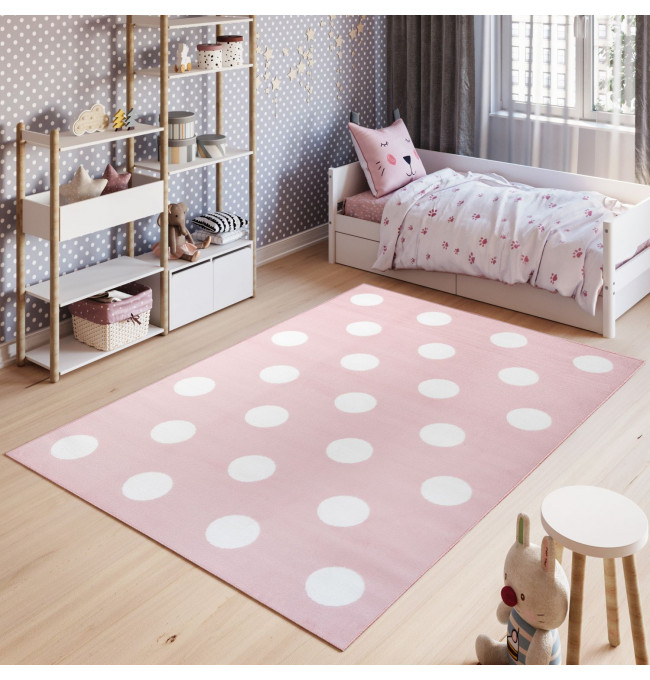 Detský koberec PINKY Z235A White Dots ružový