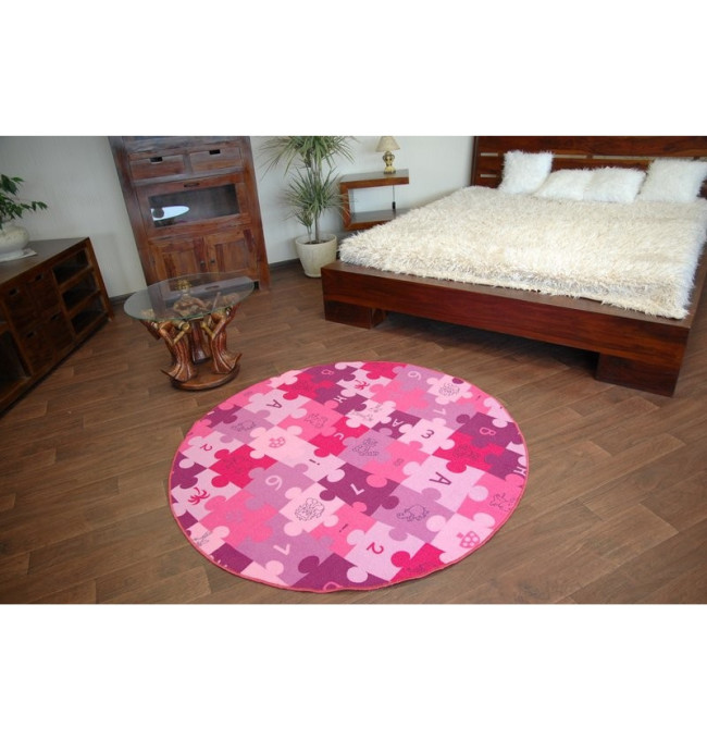 Detský koberec PUZZLE fiolet kruh