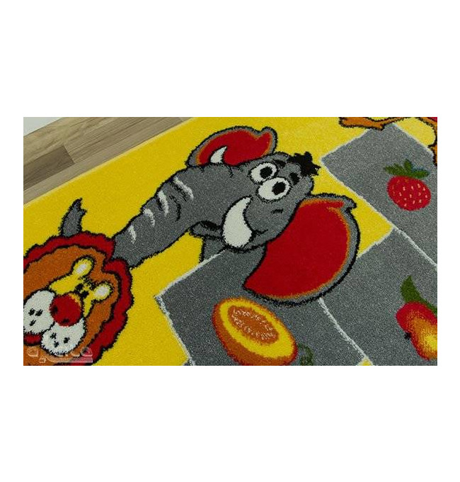 Detský koberec Rainbow 11120/150 - Exotické zvieratká, žltý