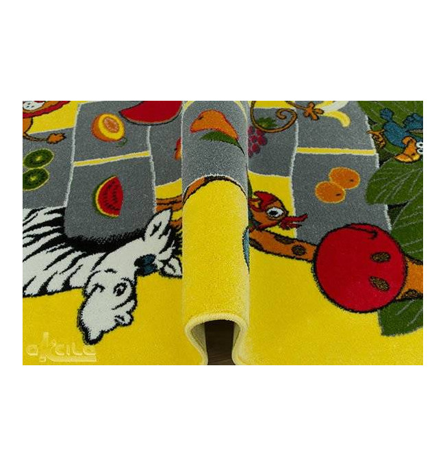 Dětský koberec Rainbow 11120/150 - Exotická zvířátka, žlutý