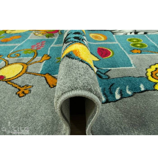 Detský  koberec Rainbow 11120/190- Exotické zvieratká, sivý