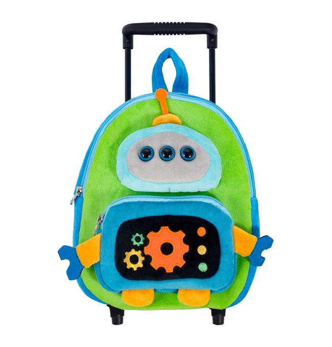 Dětský kufr ROBOT zelený 13102