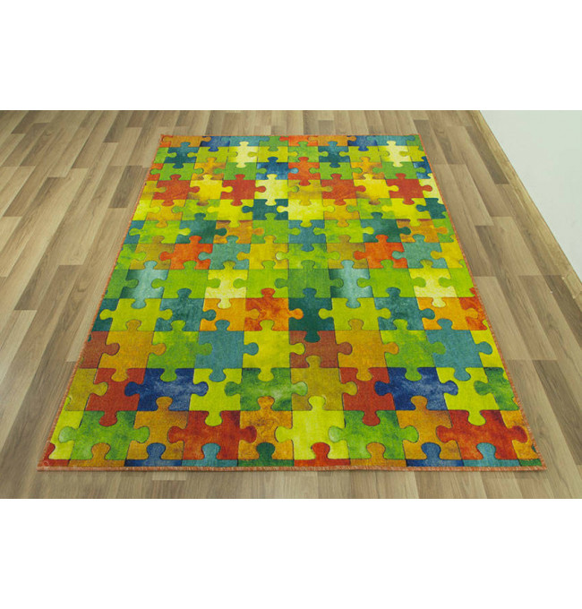 Dětský metrážový koberec Puzzle vícebarebný