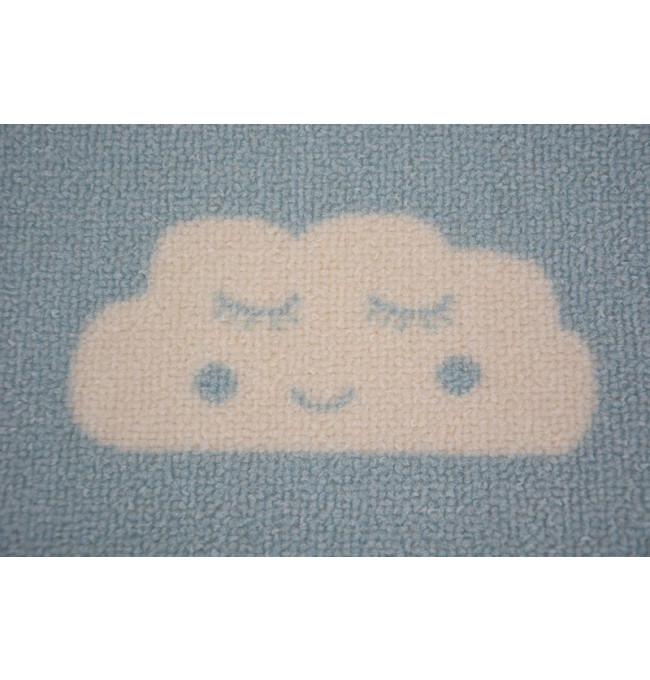 Dětský protiskluzový koberec CLOUDS modrý