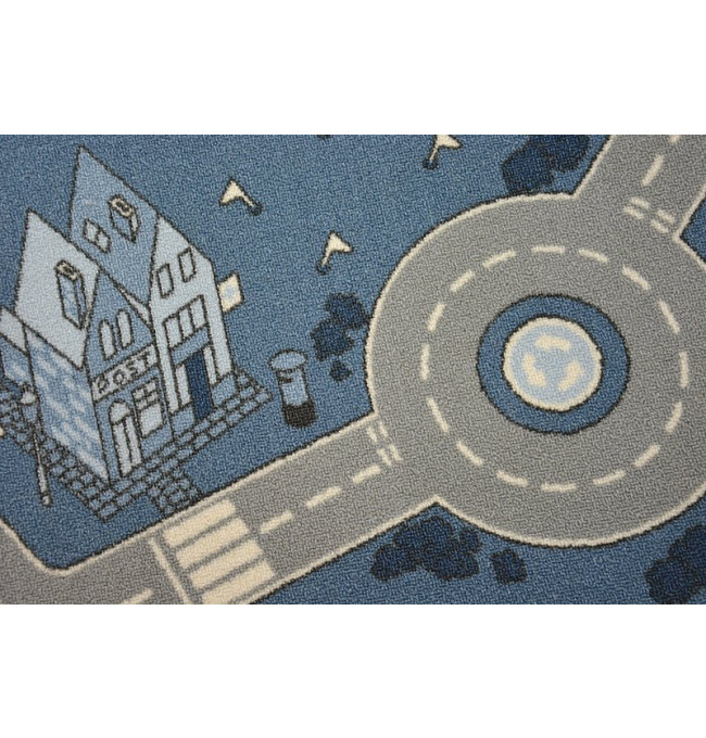 Detský protišmykový koberec STREET nebeský