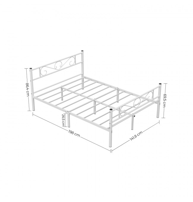Kovová manželská posteľ 140 cm RMB063W01