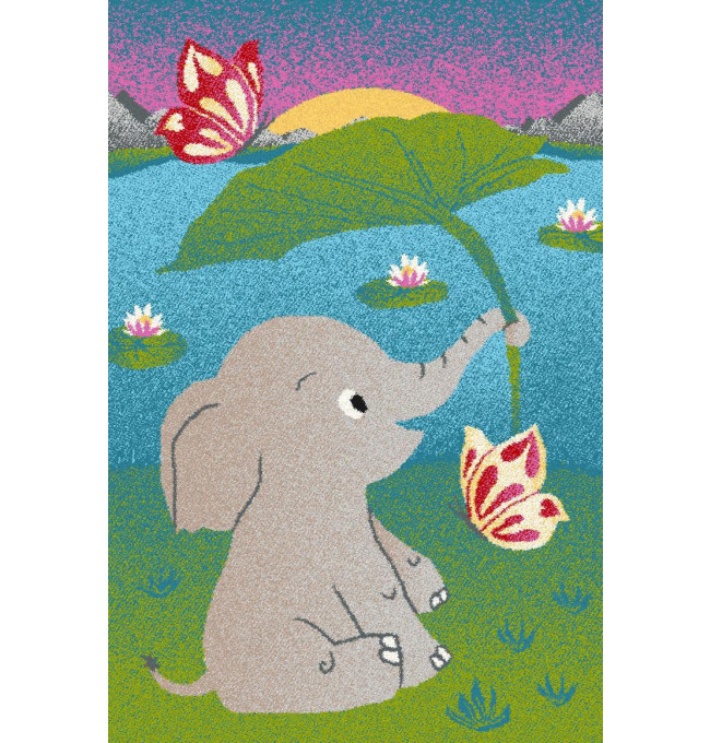 Detský koberec Agnella Funky Top Elephant zelený 