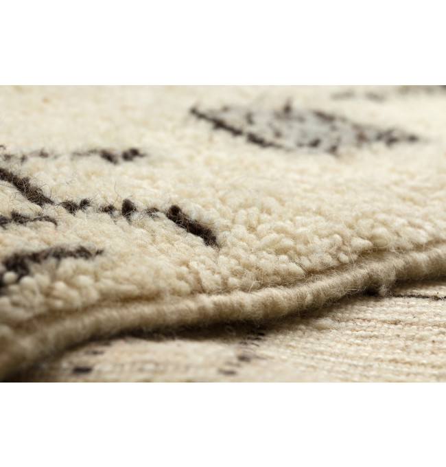 Ručně tkaný vlněný koberec BERBER BJ1147 Boujaad berber Boho, béžový / černý