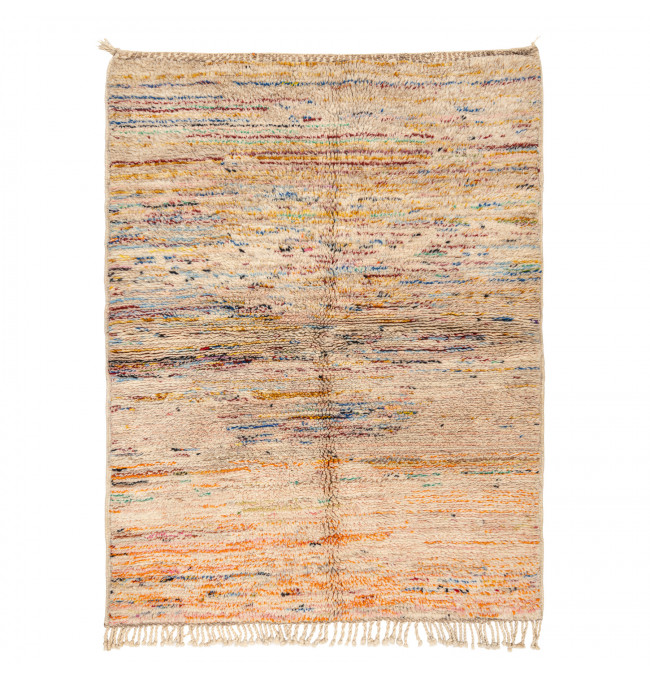 Ručně tkaný vlněný koberec BERBER MR4298 Beni Mrirt berber abstraktní, béžový / oranžový
