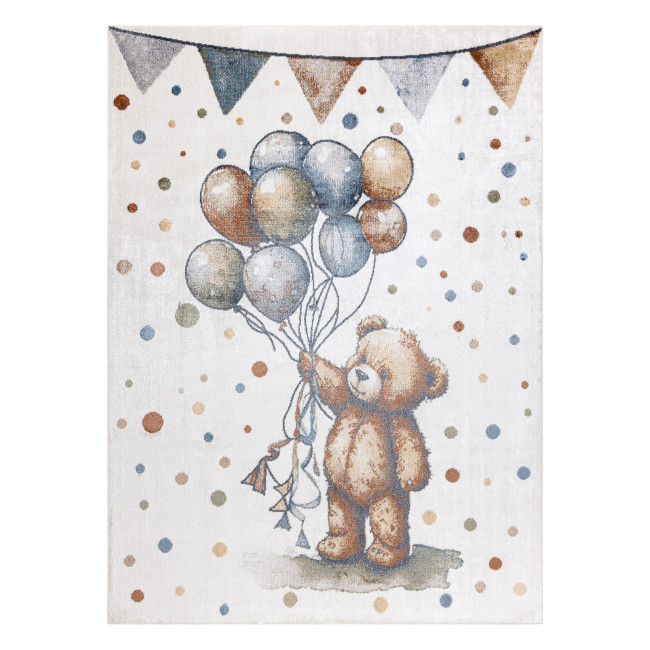 Koberec BONO 9614 medvedík / balóny, krémový / svetlosivý