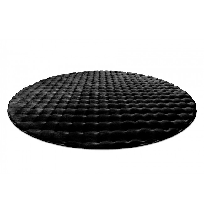 Koberec BUBBLE černý 25 strukturální 3D, kruh