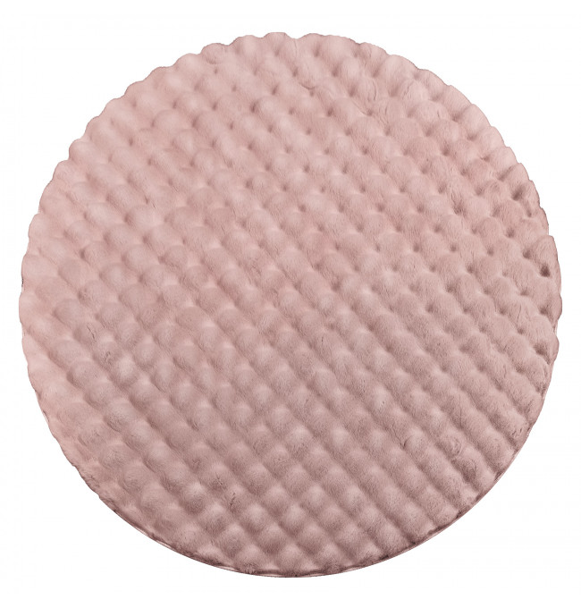Koberec BUBBLE pudrově růžový 45 strukturální 3D, kruh