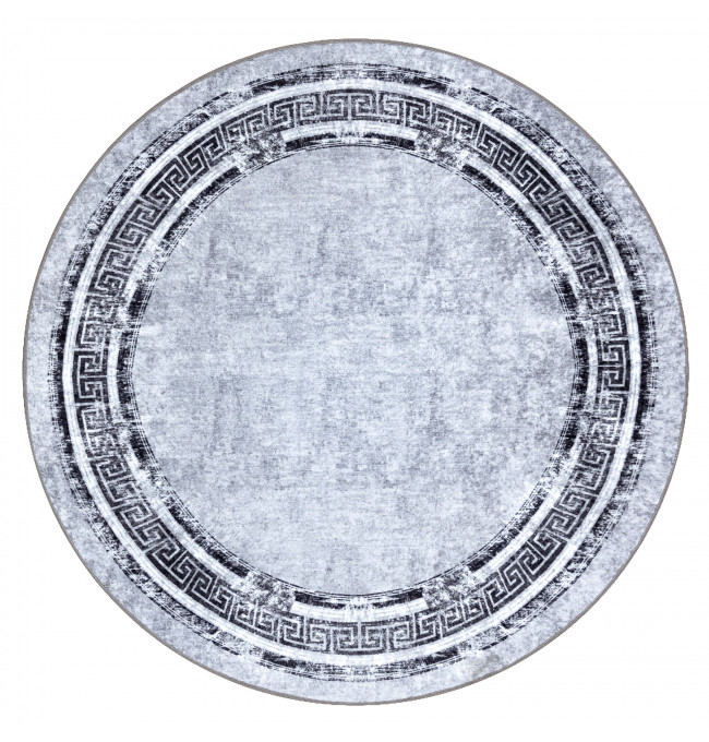 Koberec MIRO 51254.802 mramor / grécky, sivý / čierny kruh 
