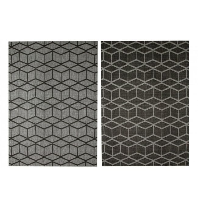 Šnúrkový obojstranný koberec Brussels 205178/11020 Night antracitový / sivý