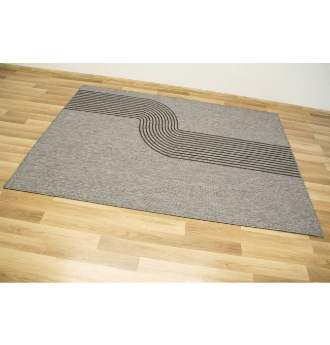 Šňůrkový oboustranný koberec Brussels 205631/11020 stříbrný / šedý / grafitový