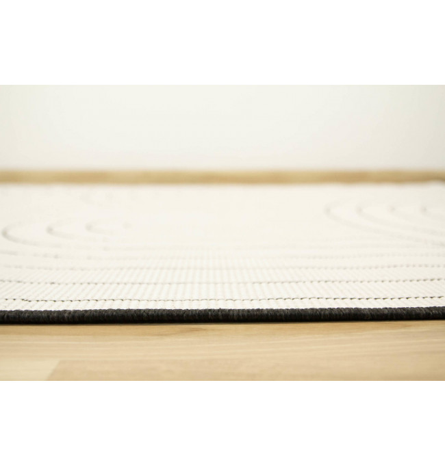 Šnúrkový obojstranný koberec Brussels 205689/10110 antracyt / krémový 