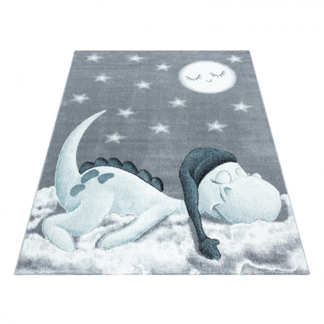 Dětský koberec Bambi spící dráček modrý