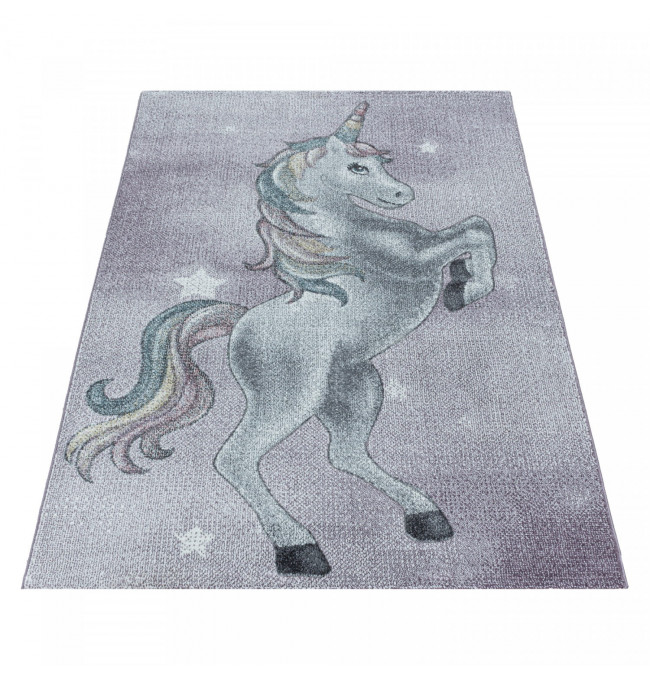 Detský koberec Funny rozprávkový jednorožec, fialový 