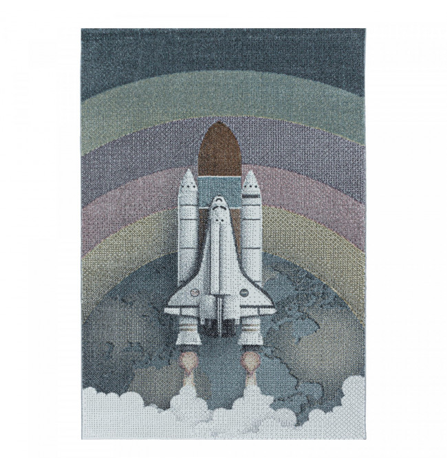 Dětský koberec Funny vesmírná raketa, vícebarevný