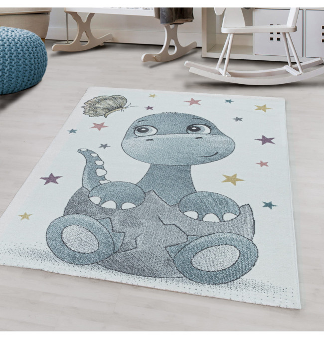 Detský koberec Funny drak, modrý / krémový 