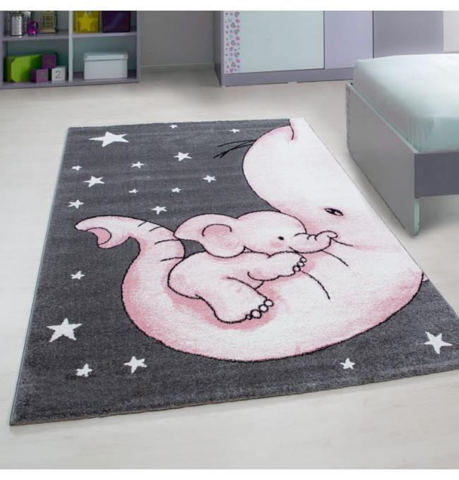 Detský koberec Kids Spiaci sloník ružový
