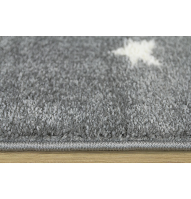 Dětský koberec Lima 9377C Zajíček s brýlemi šedý / krémový