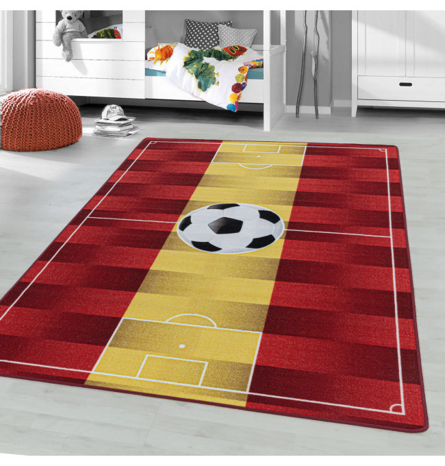 Dětský protiskluzový koberec Play hřiště červeno žlutý
