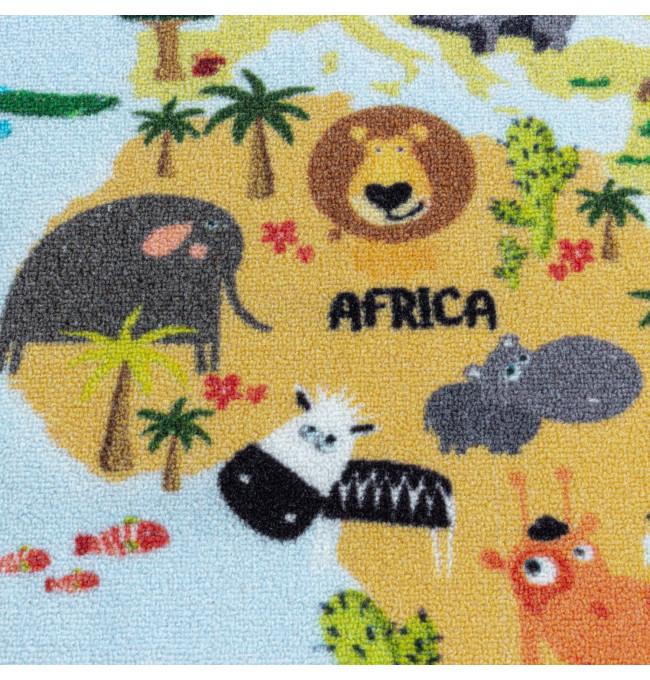 Detský protišmykový koberec Play kontinenty
