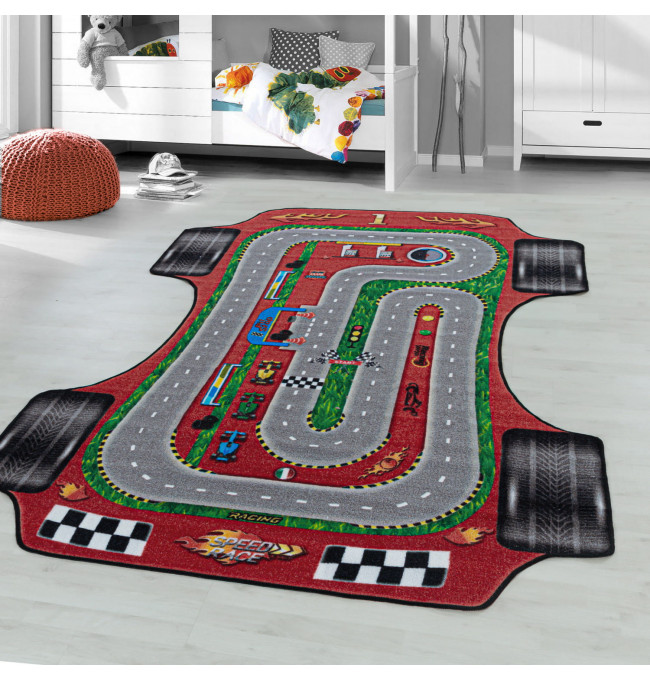 Detský protišmykový koberec Play pretekárska dráha 