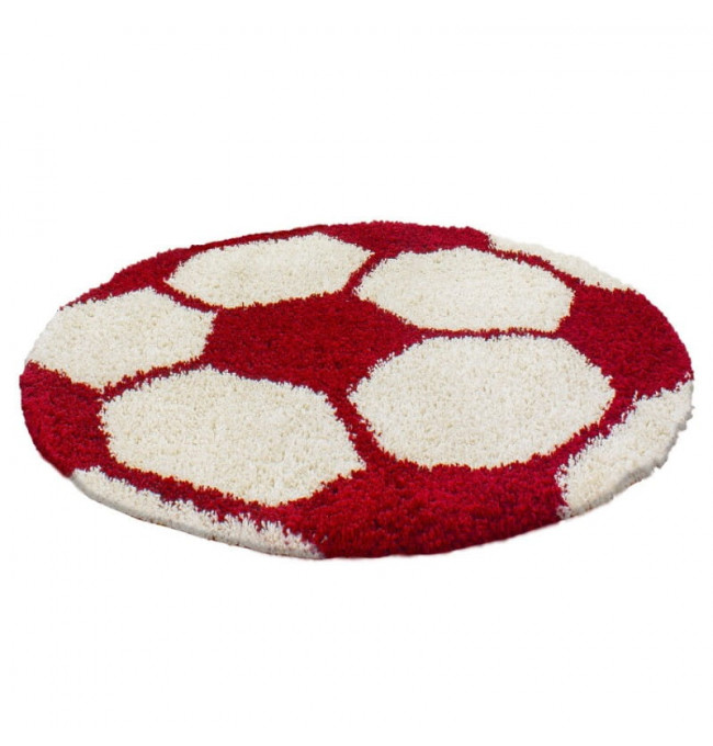 Detský koberec Fun lopta, krémový / červený kruh 