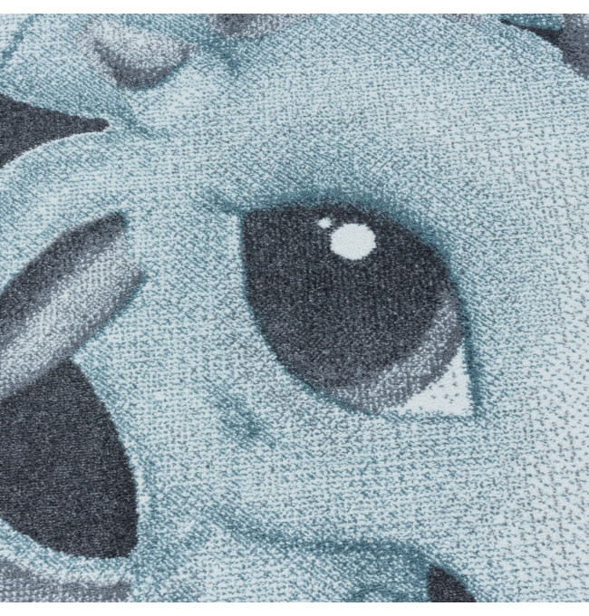 Detský koberec Funny drak modrý / sivý, kruh