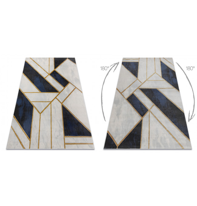 Koberec EMERALD exkluzivní 1015 glamour, styl marmur, geometrický granátový / zlatý
