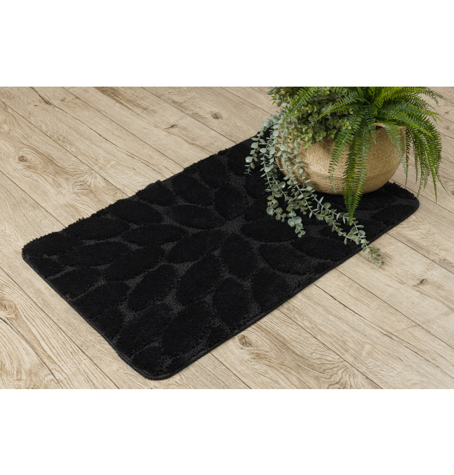 Koupelnový kobereček SUPREME STONES kamínky, černý
