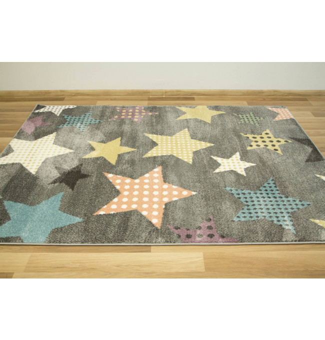 Detský koberec Lima C264A Hviezdy sivý