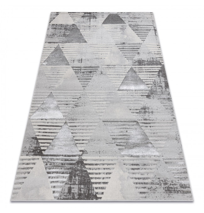 Koberec LIRA E1627 Trojuholníky geometrický, štrukturálny, glamour - sivý