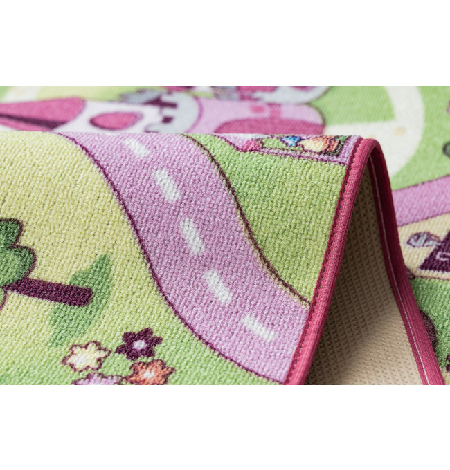 Dětský koberec REBEL ROADS Sweet town 26 Cukrovinky, protiskluzový - růžový / zelený