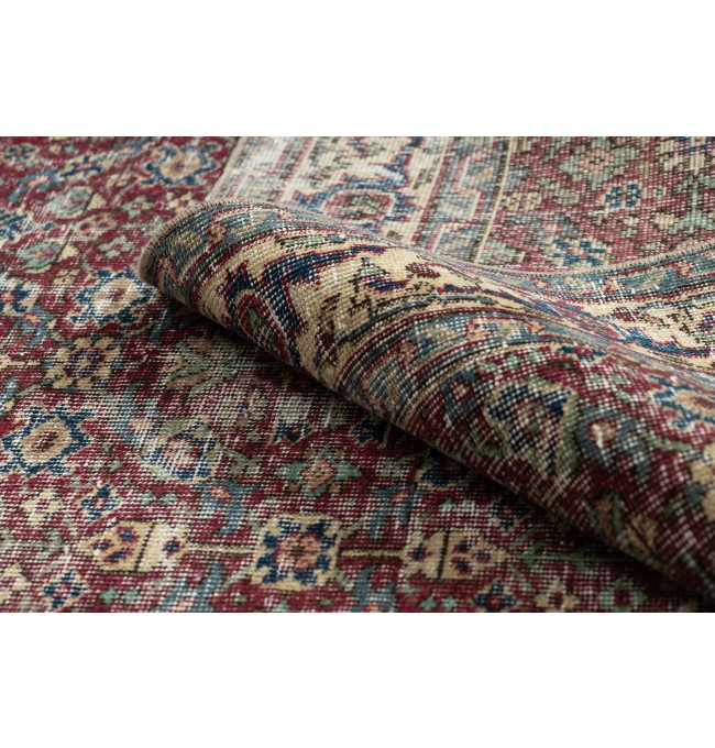 Ručne tkaný vlnený koberec Vintage 10009 rám / kvety, červený / modrý