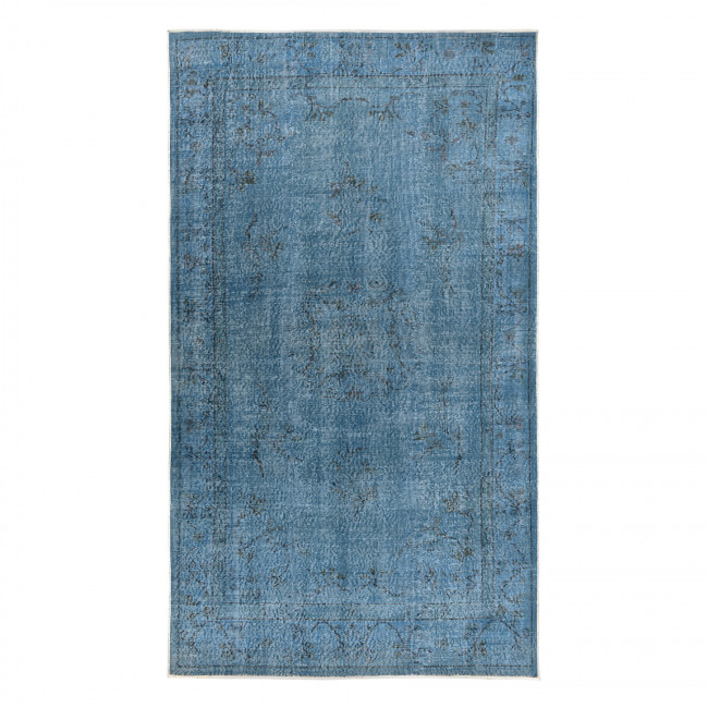 Ručně tkaný vlněný koberec Vintage 10297 rám / ornament, modrý