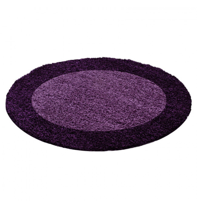 Koberec Shaggy Life tmavě fialový - kruh