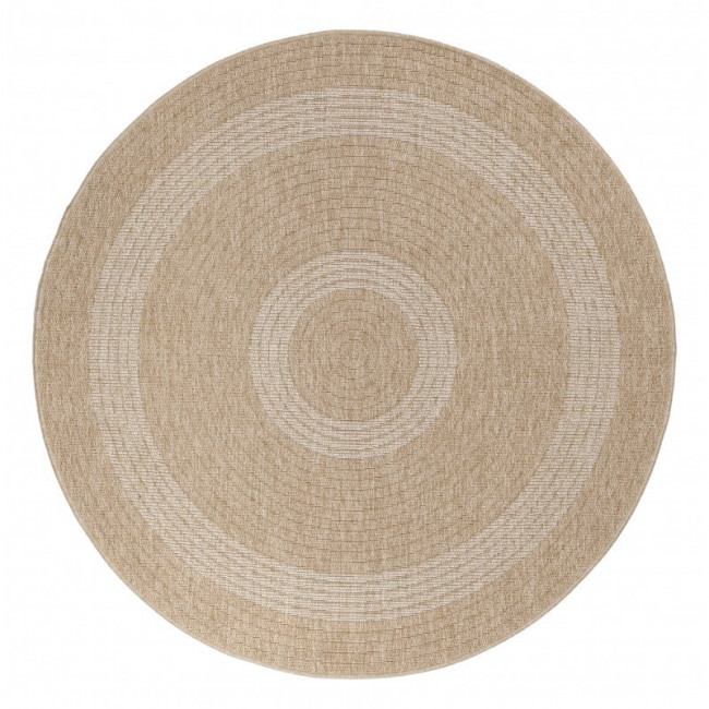 Šnúrkový koberec Comilla béžový, kruh