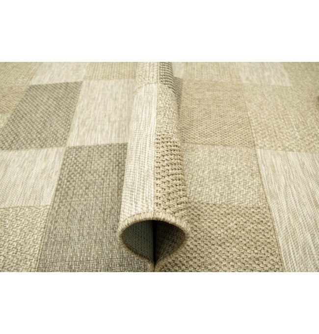 Šnúrkový koberec Oria 88/VH7-Y Béžový / sivý / krémový štvorce