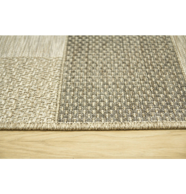Šňůrkový koberec Oria 88/VH7-Y Béžový / šedý / krémový čtverce