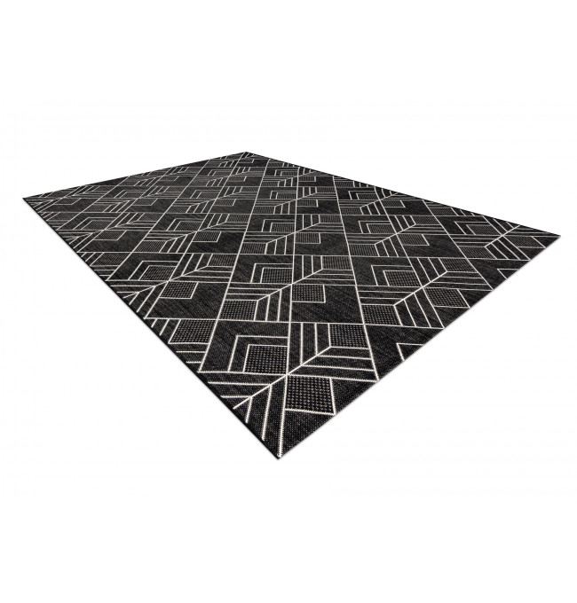 Koberec SIZAL FLAT 48731690 čtverečky, romby, geometrický, šedý / krémový