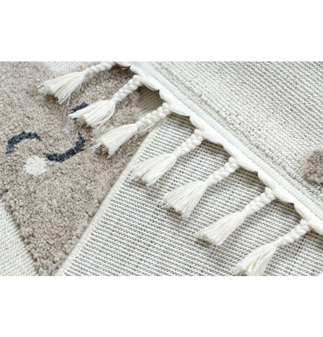 Detský koberec YOYO EY78 biely / béžový - mraky, dúha, kvapky 