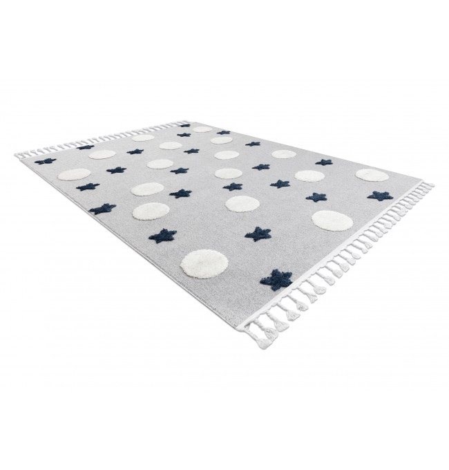 Detský koberec YOYO GD75 sivý / biely - hviezdičky